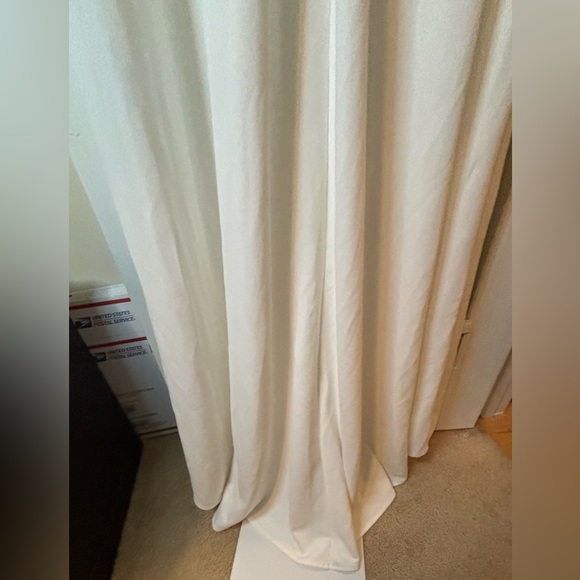 Lulus Ruffle Sleeve Dress With Train-Medium - Picture 7 of 16